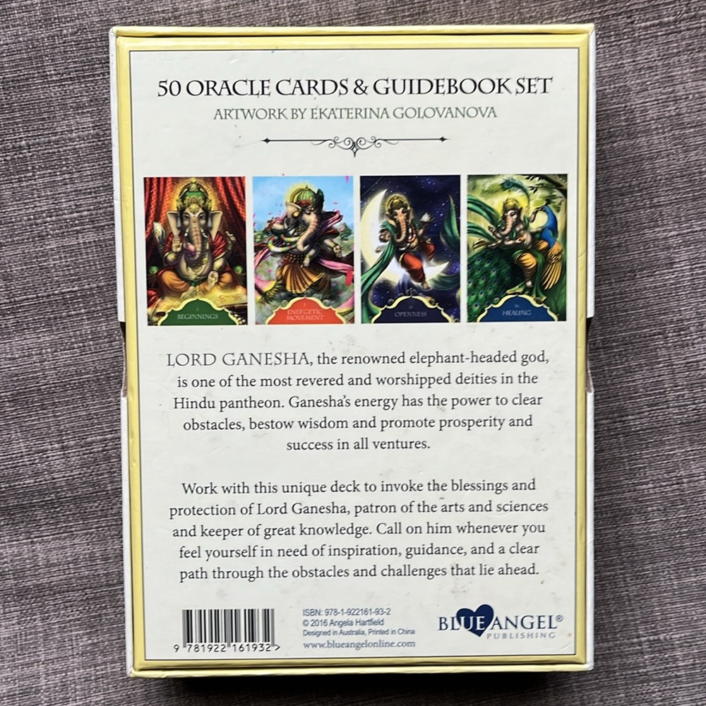 Whispers of Lord Ganesha Oracle Card and Guidebook Set by Angela Hartfield Tarot - Picture 2 of 5
